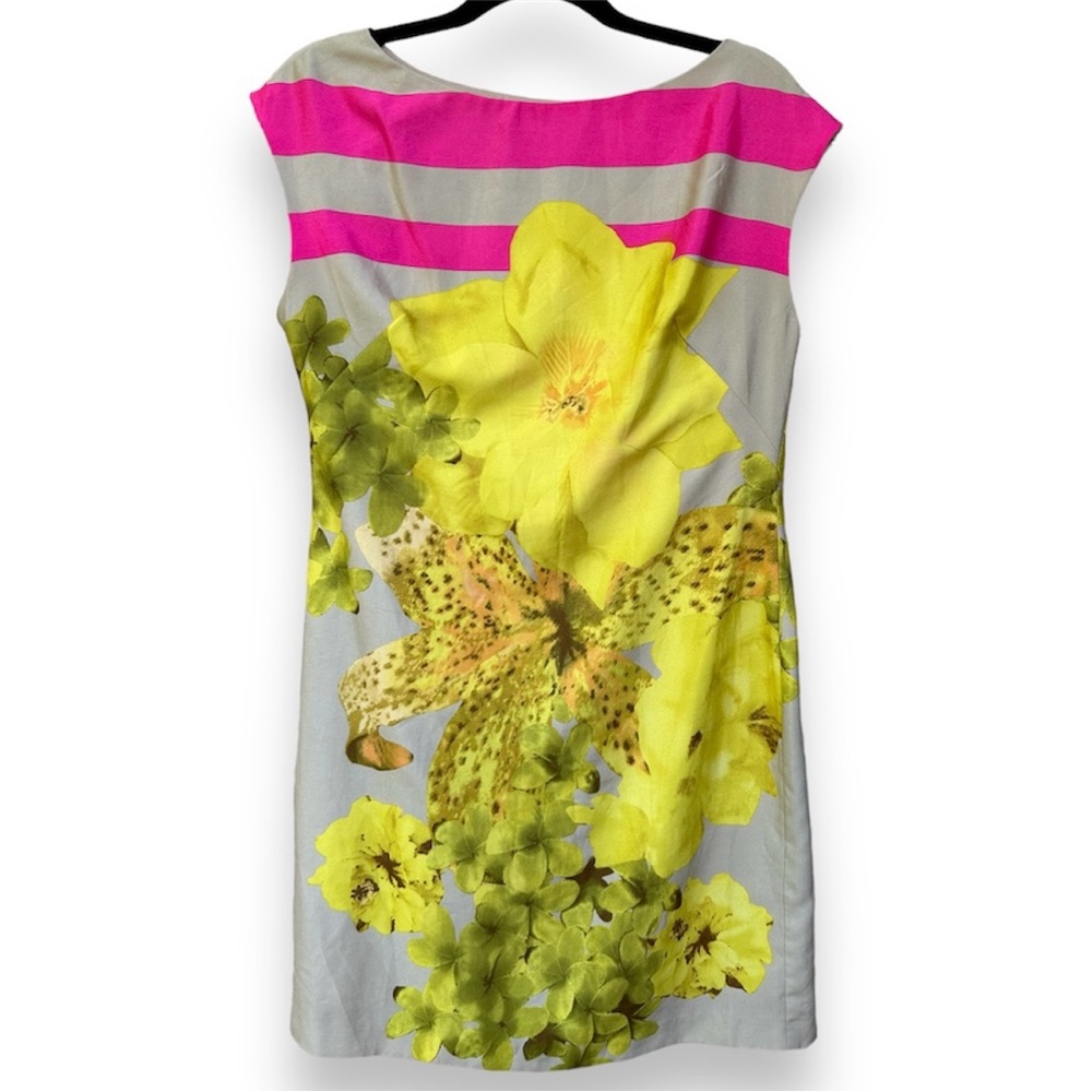 Gabby Skye Mini Shift Flower Abstract Dress Size 4